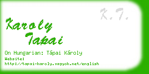 karoly tapai business card