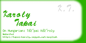 karoly tapai business card